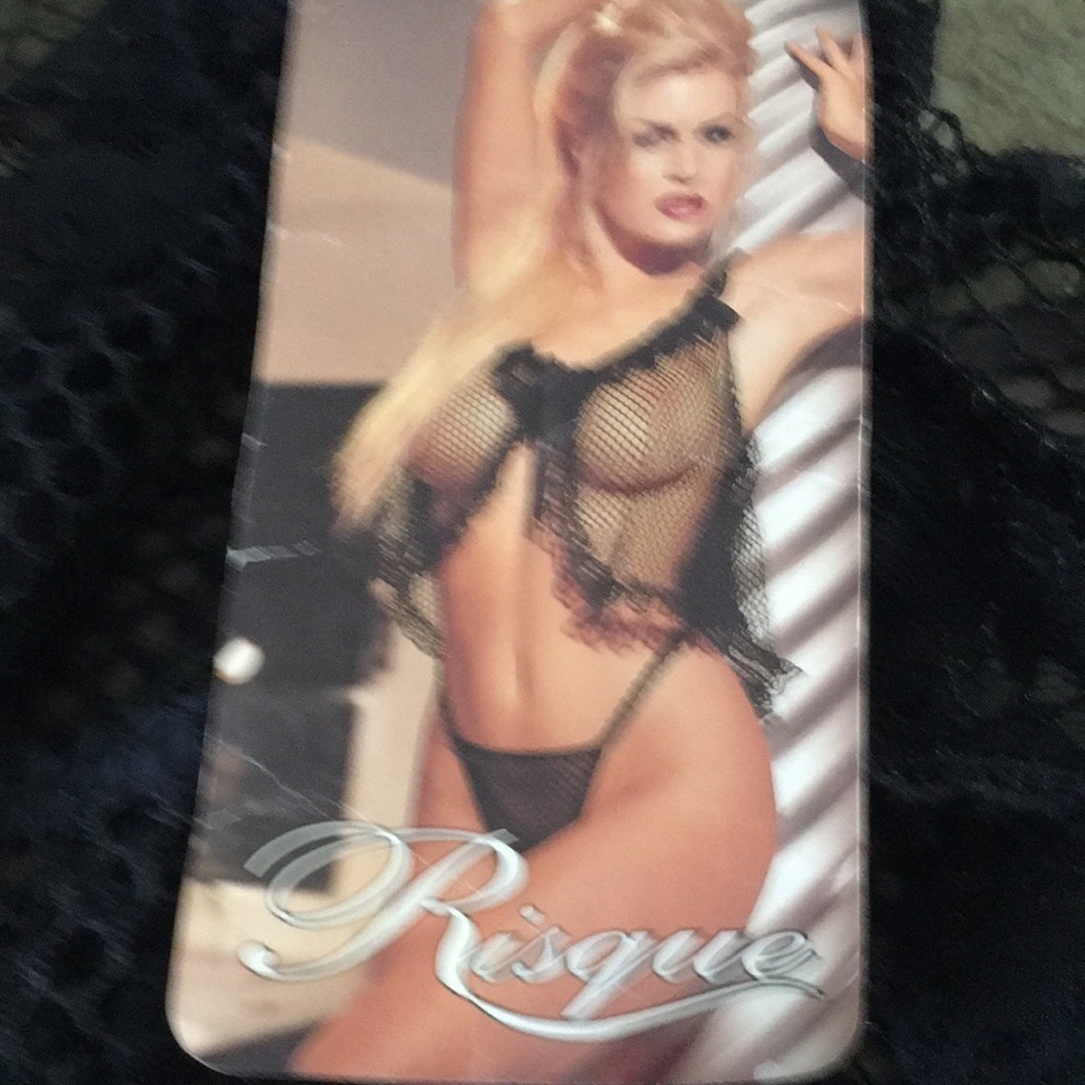 Risqué Two piece lingerie, black lace. NWT